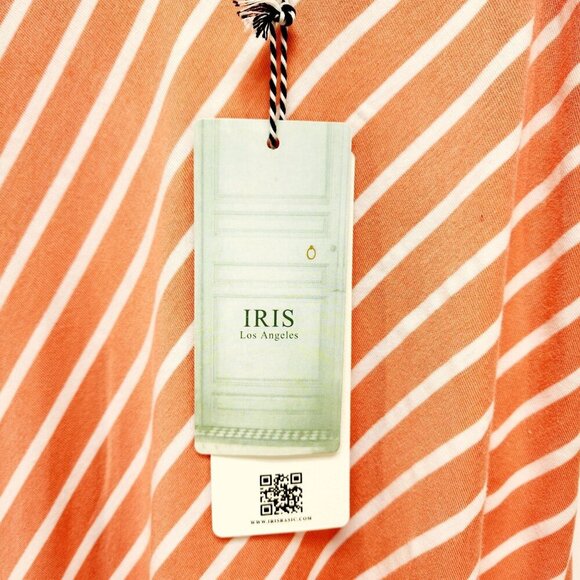 Orange & White Striped Sleeveless A-Line Dress Medium Lightweight Casual Size M - Picture 7 of 16